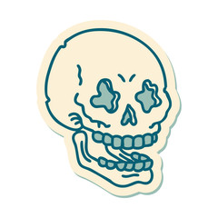 tattoo style sticker of a skull