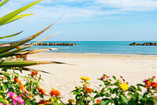 the Adriatic Sea coast. Porto San Giorgio, Italy