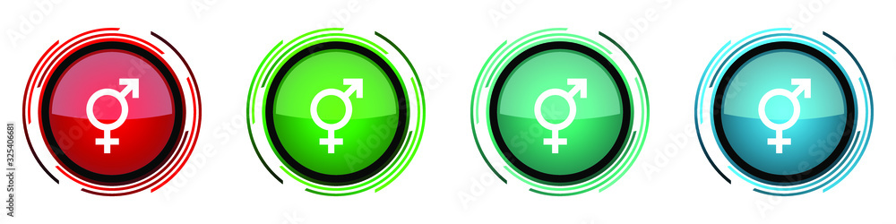 Poster sex round glossy vector icons, set of buttons for webdesign, internet and mobile phone applications 