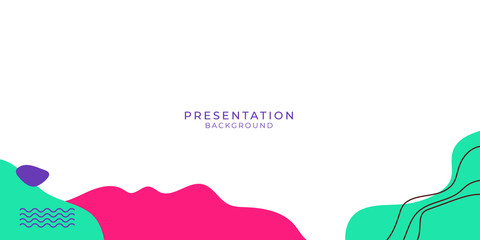 Memphis geometry presentation background. Colorful shapes pattern, vivid coloring texture and funky color patterns abstract vector backgrounds for banner