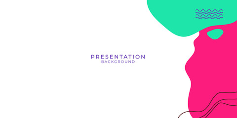 Memphis geometry presentation background. Colorful shapes pattern, vivid coloring texture and funky color patterns abstract vector backgrounds for banner