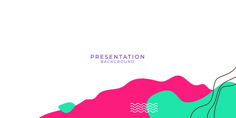 Memphis geometry presentation background. Colorful shapes pattern, vivid coloring texture and funky color patterns abstract vector backgrounds for banner