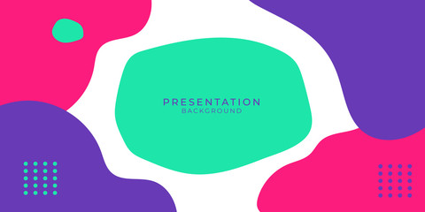 Memphis geometry presentation background. Colorful shapes pattern, vivid coloring texture and funky color patterns abstract vector backgrounds for banner