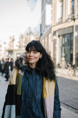 Portrait of stylish woman outdoors