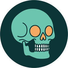 tattoo style icon of a skull
