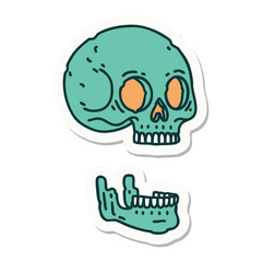 tattoo style sticker of a skull