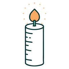 tattoo style icon of a candle