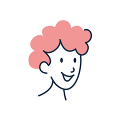 Isolated man cartoon doodle line fill style icon vector design