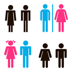 Vector icon with man and woman,toilet sign.