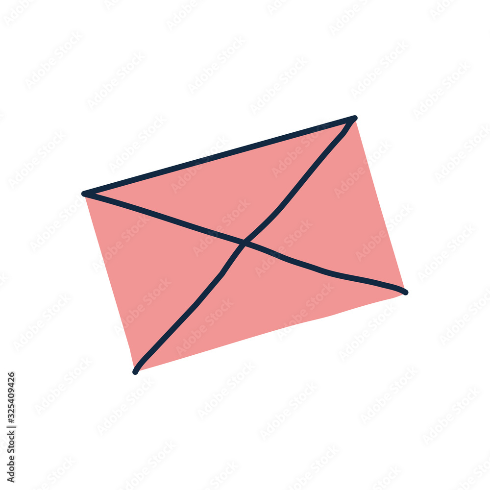 Poster isolated envelope doodle line fill style icon vector design