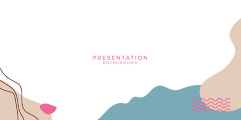 Modern vintage memphis presentation background. Vector design on white background. Flat wave geometric liquid shapes