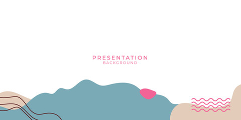 Modern vintage memphis presentation background. Vector design on white background. Flat wave geometric liquid shapes