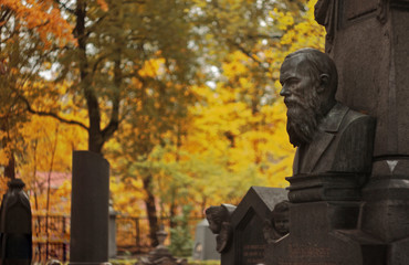 Grave of Fyodor Dostoevsky in st petersburg, Russia