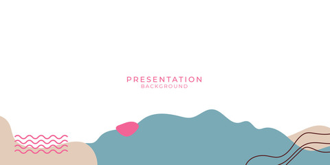 Modern vintage memphis presentation background. Vector design on white background. Flat wave geometric liquid shapes