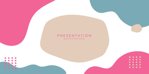 Modern vintage memphis presentation background. Vector design on white background. Flat wave geometric liquid shapes