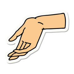 tattoo style sticker of a hand