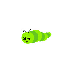 Vector insect caterpillar . Flat design for children. Cute cartoon kawaii funny Doodle character