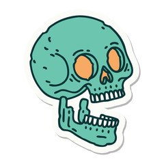 tattoo style sticker of a skull