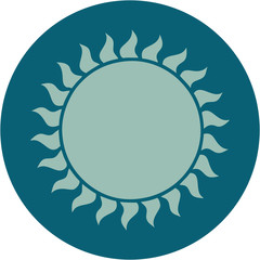 tattoo style icon of a sun