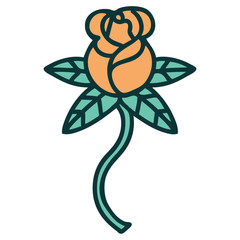 tattoo style icon of a rose