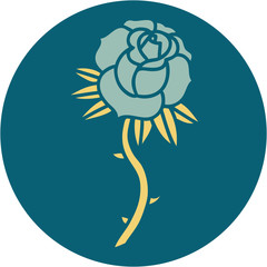 tattoo style icon of a rose