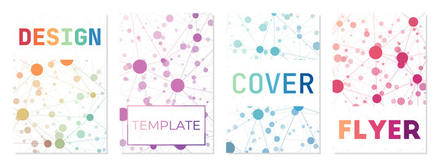 Vector set of cover designs. Can be used as cover, banner, flyer, poster, business card, brochure. Attractive geometric background collection. Powerful vector illustration.