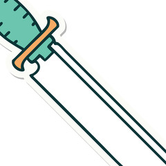 tattoo style sticker of knife