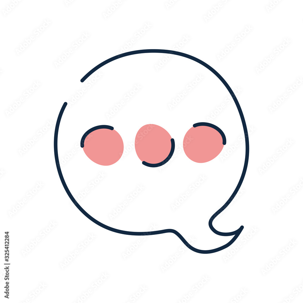 Poster isolated communication bubble doodle line fill style icon vector design