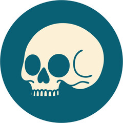 tattoo style icon of a skull