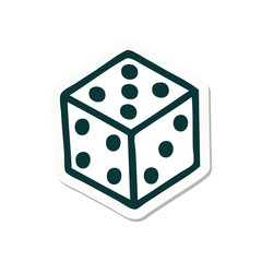 tattoo style sticker of a dice