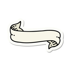 tattoo style sticker of a banner