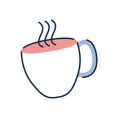 Isolated tea cup doodle line fill style icon vector design