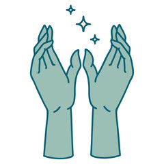 Obraz premium tattoo style icon of reaching hands