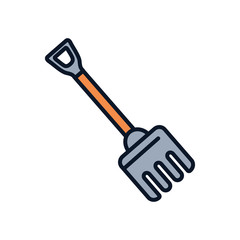 Isolated rake tool line fill style icon vector design