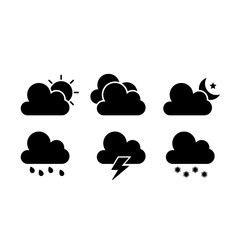 Weather vector icon set. Weathers black icons. EPS 10 Vector