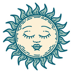 tattoo style icon of a sun
