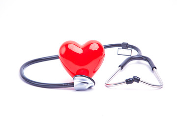 Red heart and stethoscope
