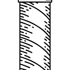 black line tattoo of a barbers pole