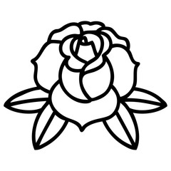 black line tattoo of a flower