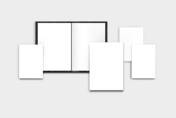 Restaurant leather menus and inserts white