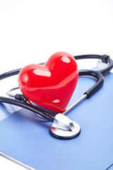 Red heart and stethoscope