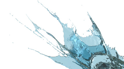 splash water on white background