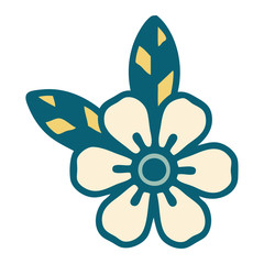 tattoo style icon of a flower