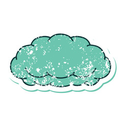 distressed sticker tattoo style icon of a cloud a grey cloud