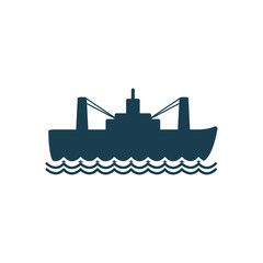 Obraz premium Isolated oil ship silhouette style icon vector design