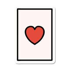 tattoo style sticker of the ace of hearts
