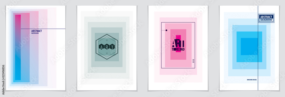 Poster minimalistic cover brochure designs. vector geometric patterns abstract backgrounds set. layouts for