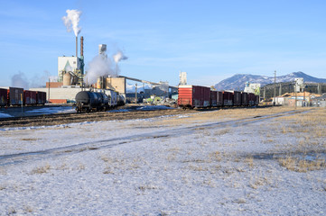 Winter view of pulp mill at Skookumchuck, British Columbia, Canada © jkgabbert