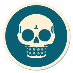 tattoo style sticker of a skull