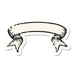 traditional distressed sticker tattoo of a banner